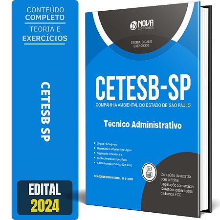 Apostila CETESB SP 2024 - Técnico Administrativo