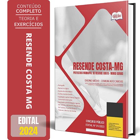 Apostila Prefeitura de Resende Costa MG 2024 - Ensino Médio