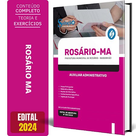 Apostila Prefeitura de Rosário MA 2024 - Auxiliar Administrativo