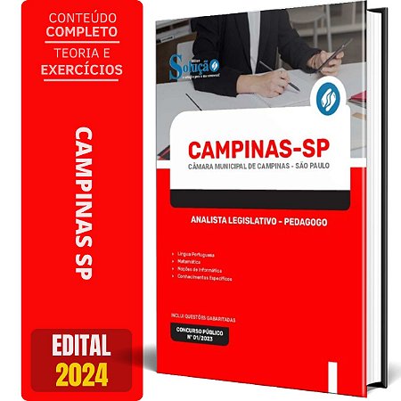 Apostila Câmara de Campinas SP 2024 - Analista Legislativo – Pedagogo