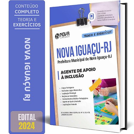 Apostila Prefeitura de Nova Iguaçu RJ 2024 - Agente de Apoio à Inclusão