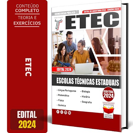 Apostila Etec 2024 - Vestibular Escolas Técnicas Estaduais