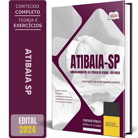 Apostila Câmara da Estância de Atibaia SP 2024 - Assistente de Apoio Administrativo