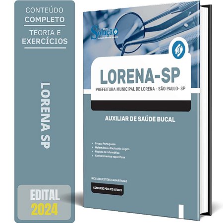 Apostila Prefeitura de Lorena SP 2024 - Auxiliar de Saúde Bucal
