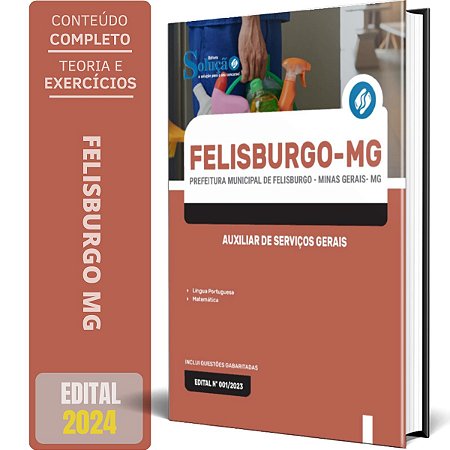 Apostila Prefeitura de Felisburgo MG 2024 - Auxiliar de Serviços Gerais