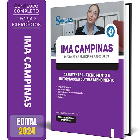 Apostila IMA Campinas 2024 - Assistente I - Atendimento e Informações ou Teleatendimento
