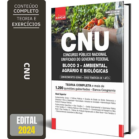 Apostila CNU 2024 - BLOCO 3 - Conhecimentos Gerais e Específicos - Ambiental, Agrário E Biológicas