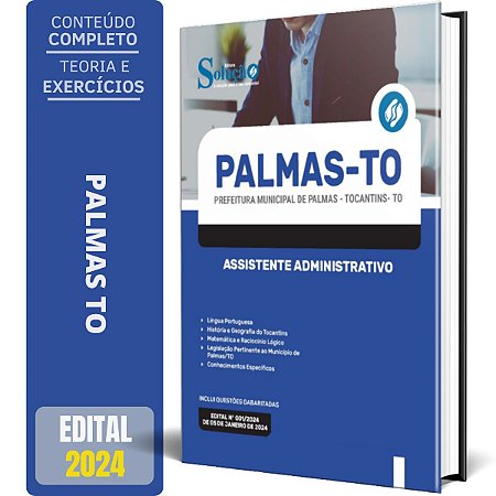 Apostila Prefeitura de Palmas TO 2024 - Assistente Administrativo