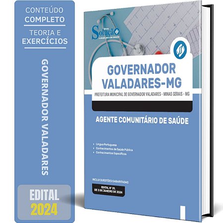 Apostila Prefeitura de Governador Valadares MG 2024 - Agente Comunitário de Saúde