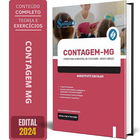 Apostila Prefeitura de Contagem MG 2024 - Assistente Escolar