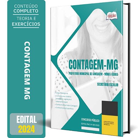 Apostila Prefeitura de Contagem MG 2024 - Secretário Escolar