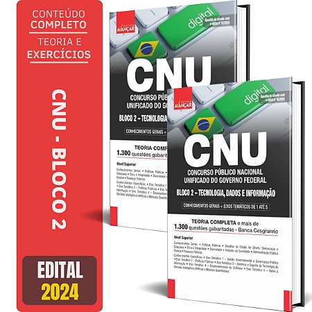 Apostila Completa CNU 2024 - BLOCO  2 - Conhecimentos Gerais E Específicos ( Tecnologia, Dados E Informação )