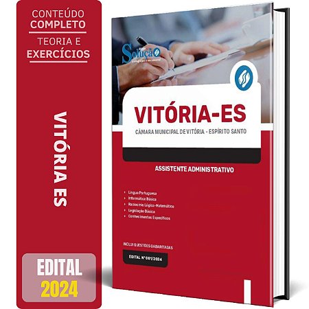 Apostila Câmara de Vitória ES 2024 - Assistente Administrativo