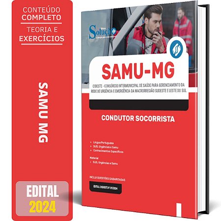 Apostila SAMU MG (CISDESTE) 2024 - Condutor Socorrista