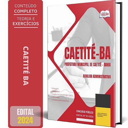 Apostila Prefeitura de Caetité BA 2024 - Auxiliar Administrativo
