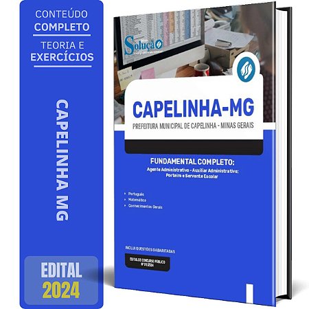 Apostila Prefeitura de Capelinha MG 2024 - Fundamental Completo