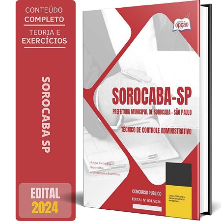 Apostila Prefeitura de Sorocaba SP 2024 - Técnico de Controle Administrativo