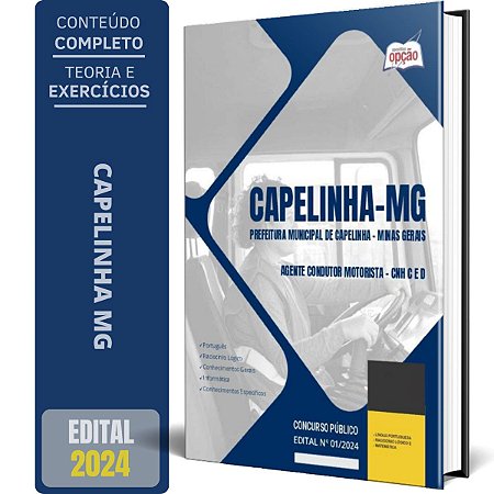 Apostila Prefeitura de Capelinha MG 2024 - Agente Condutor Motorista - CNH C e D