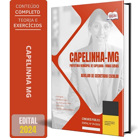 Apostila Prefeitura de Capelinha MG 2024 - Auxiliar de Secretaria Escolar