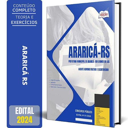 Apostila Prefeitura de Araricá RS 2024 - Agente Administrativo e Escriturário