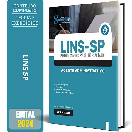 Apostila Prefeitura de Lins SP 2024 - Agente Administrativo