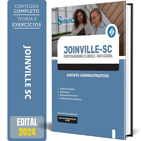 Apostila Prefeitura de Joinville SC 2024 - Agente Administrativo