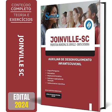 Apostila Prefeitura de Joinville SC 2024 - Auxiliar de Desenvolvimento Infantojuvenil