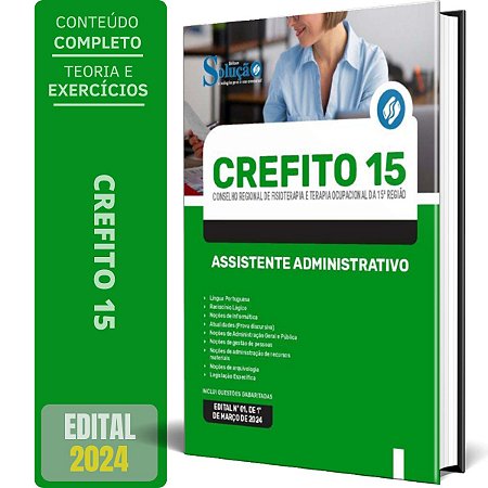 Apostila CREFITO 15 2024 - Assistente Administrativo