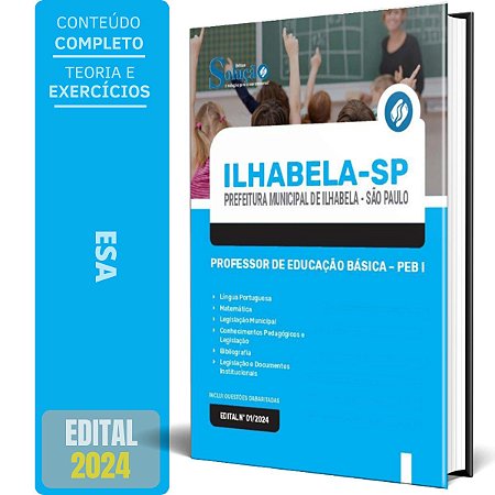 Apostila Prefeitura de Ilhabela SP 2024 - Professor de Educação Básica - PEB I