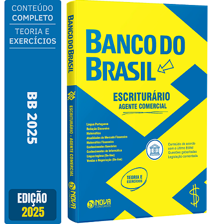 Apostila Concurso Banco Do Brasil 2025 - Escriturário - Agente Comercial