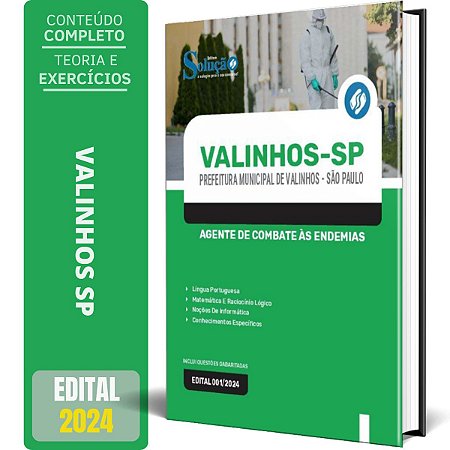 Apostila Prefeitura de Valinhos SP 2024 - Agente de Combate às Endemias