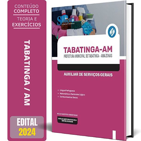 Apostila Prefeitura de Tabatinga AM 2024 - Auxiliar de Serviços Gerais