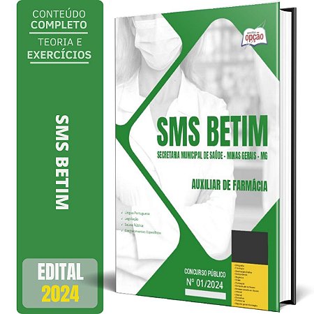 Apostila SMS BETIM MG 2024 - Auxiliar de Farmácia