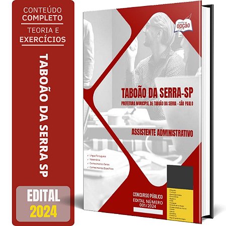 Apostila Prefeitura de Taboão da Serra SP 2024 - Assistente Administrativo