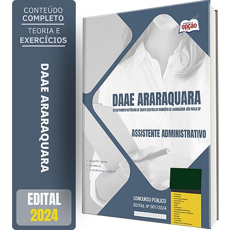Apostila DAAE ARARAQUARA SP 2024 - Assistente Administrativo