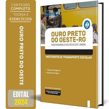 Apostila Prefeitura de Ouro Preto do Oeste RO 2024 - Motorista de Transporte Escolar