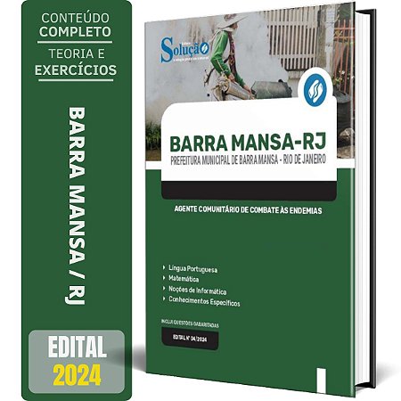 Apostila Prefeitura de Barra Mansa RJ 2024 - Agente Comunitário de Combate às Endemias