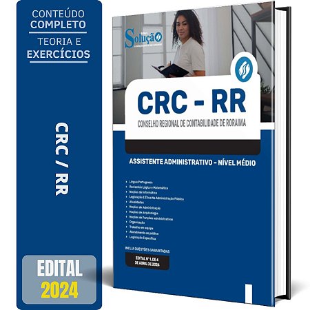 Apostila CRC RR 2024 - Assistente Administrativo - Nível Médio