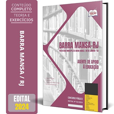 Apostila Prefeitura de Barra Mansa RJ 2024 - Agente de Apoio à Educação