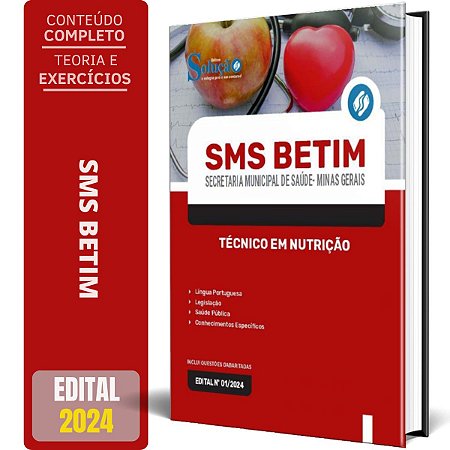 Apostila SMS BETIM MG 2024 - Técnico em Nutrição