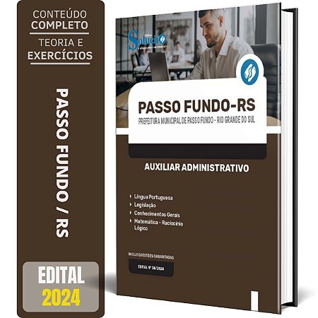 Apostila Prefeitura de Passo Fundo RS 2024 - Auxiliar Administrativo