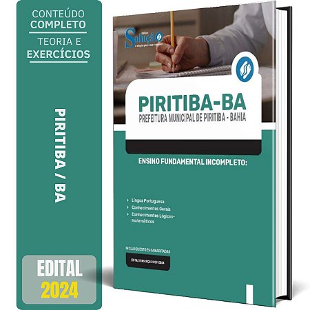 Apostila Prefeitura de Piritiba BA 2024 - Ensino Fundamental Incompleto