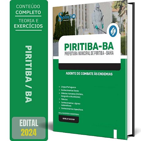 Apostila Prefeitura de Piritiba BA 2024 - Agente de Combate às Endemias