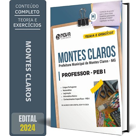 Apostila Prefeitura de Montes Claros MG 2024 - Professor de Educação Básica - PEB I