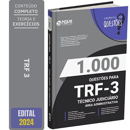 Livro 1.000 Questões Gabaritadas TRF 3 - Técnico Judiciário - Área Administrativa