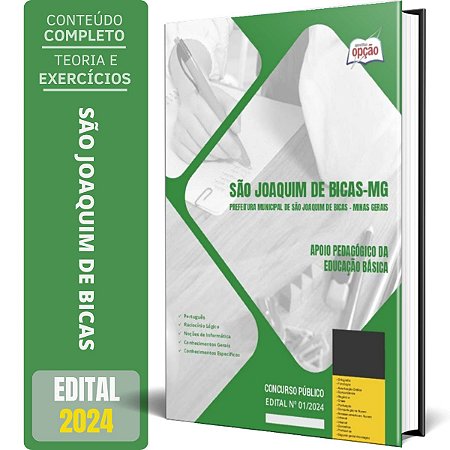 Apostila Prefeitura de São Joaquim de Bicas MG 2024 - Apoio Pedagógico da Educação Básica