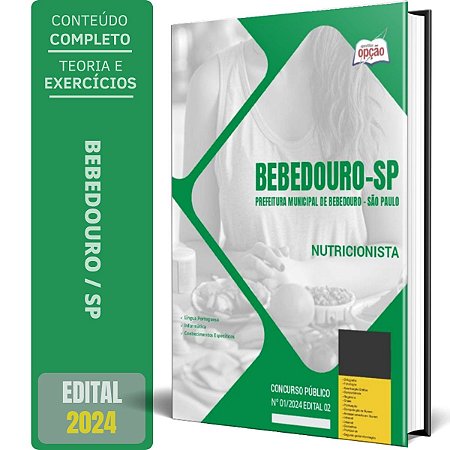 Apostila Prefeitura de Bebedouro SP 2024 - Nutricionista