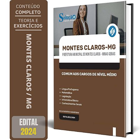 Apostila Prefeitura de Montes Claros MG 2024 - Comum Nível Médio
