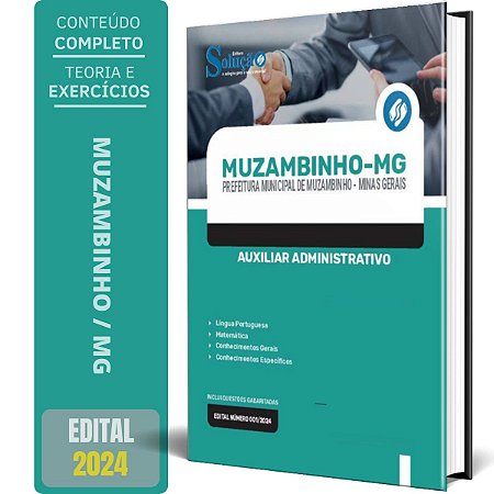 Apostila Prefeitura de Muzambinho MG 2024 - Auxiliar Administrativo