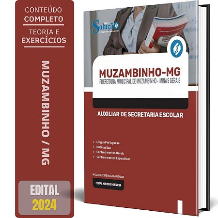 Apostila Prefeitura de Muzambinho MG 2024 - Auxiliar de Secretaria Escolar